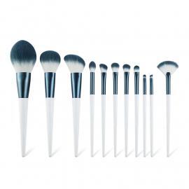 11pcs White and Blue Makeup Brush Set ALS-6259