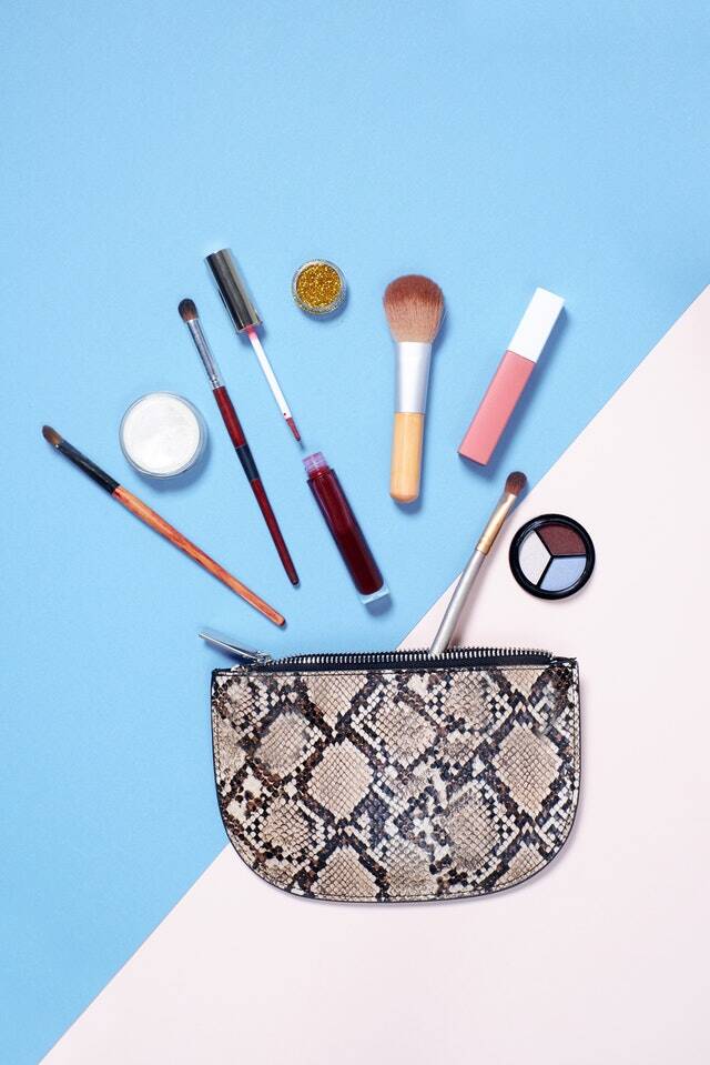 PU leather makeup brush bags